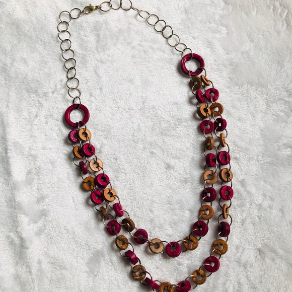 Gorgeous Wood Circles Necklace - Picture 2 of 2